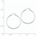 thumbnail image 5 of Primal Silver Sterling Silver Rhodium-plated 2mm Diamond-cut Hoop Earrings, 5 of 5