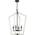 thumbnail image 4 of Galloway Collection Four-Light 30" Matte Black Modern Farmhouse Foyer Light with Distressed White Accents for, 4 of 9
