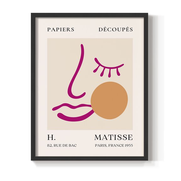 Matisse CLXV Framed Print in Black Solid Wood 8 x 10 Framed Print