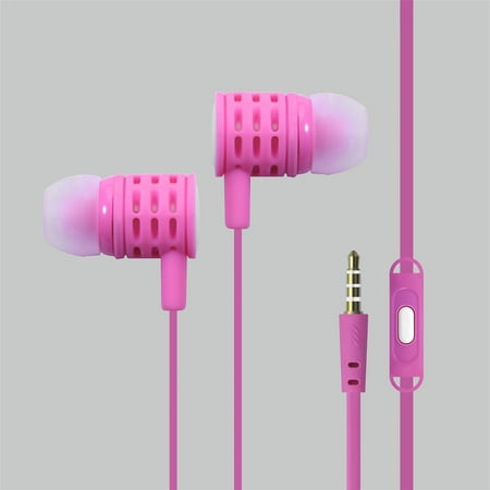 High Definition Sound 3.5mm Stereo Earbuds/ Headphone Compatible with iPhone 6S Plus/ / 6 Plus/ 6s/ 6/ SE/ 5c/ 5s/ 5/ 4s/ 4/ 3GS/ 3G (Pink) - w/ Mic + MND Stylus