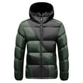 thumbnail image 2 of Hinvhai Men's Hooded Cotton Jacket Spring Winter Thickened Warm Windproof Casual Loose Sports Outerwear Army Green XXXL(XXXL), 2 of 4