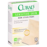 Curad Sensitive Skin Non-Stick Pads, 10 count