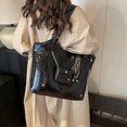 thumbnail image 2 of Bolso Hobo Hombro Tipo Cubo para Mujer Compras Cuero PU Sólido, 2 of 9