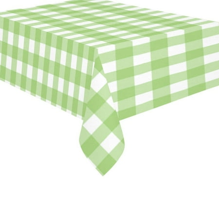 - MYPOP Lime Green Check Cotton Linen Tablecloth 60x84 Inches, Green White Gingham Table Cloth Cover for Holiday Party Decoration
