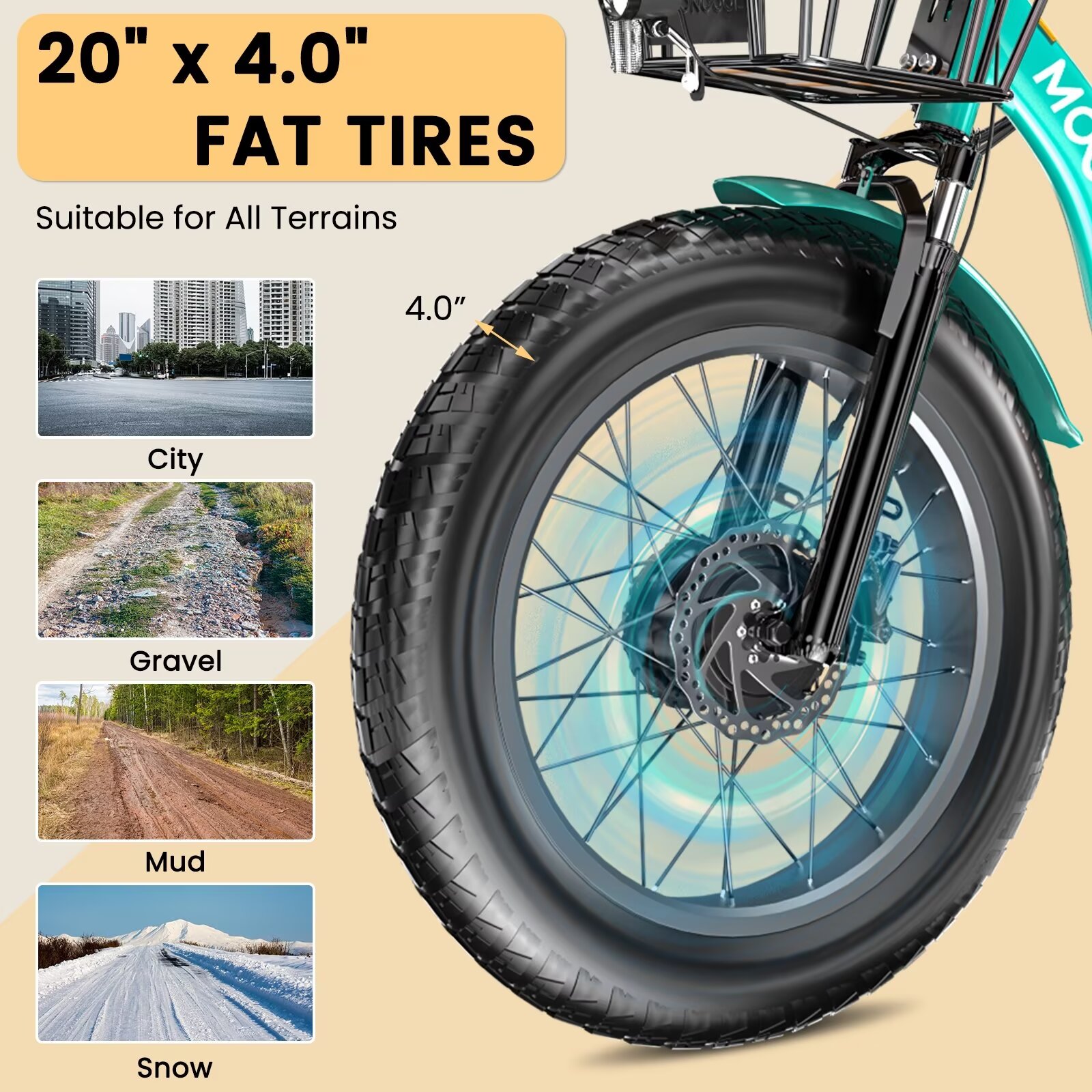 Lilypelle Electric Tricycle for Adults, 45miles Long Range, 500W(Peak Power 750W) 48V 15AH Step-Thru Electric Trike, with 20"x4" Fat Tire & rearview mirror