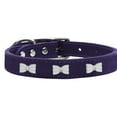 thumbnail image 1 of Bouclier Blanc en Cuir Véritable Collier pour Chien Violet 22, 1 of 1