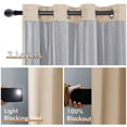 thumbnail image 4 of XWZO Beige Total Black out Curtains 72 inches Long for Bedroom, Grommet Room Darkening Drapes with Tiebacks for Samll Window(Biscotti Beige,52"W x 72"L,2 Panels), 4 of 7