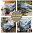 thumbnail image 6 of Blue Mountain Peak Large Tapestry for Bedroom Wall Hanging Tapestry, Forest Tree Bird Fog Landscape Ceiling Backdrop Tapestries Poster Blanket Wall Decor for Teens Room Living Room Dorm 86" x 104", 6 of 8