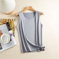 thumbnail image 4 of Tank Tops for Women Crew Neck Sleeveless Basic Solid Color Summer Casual Layering Shirts Gray 2XL, 4 of 4