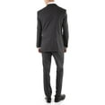 thumbnail image 3 of Ferrecci Men's Mason Charcoal Wool Slim Fit Notch Lapel 2 Piece Suit with Matching Flat-Front Dress Pants, 3 of 5