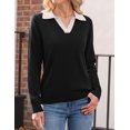 thumbnail image 5 of Zeagoo Womens Sweaters Long Sleeve Polo Shirts V Neck Business Casual Tops Knit Pullover Fall, 5 of 6