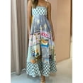 thumbnail image 3 of Kmbangi Robe Sans Manches à Bretelles Spaghetti pour Femme, Été, Imprimée, Fluide, Ligne A, Longue, pour Fête, Cocktail, Plage, Mode Urbaine, 3 of 9