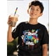 thumbnail image 1 of Boys' Bright Short-Sleeve T-Shirt with Vibrant Galaxy Print - 100% Cotton, Casual Summer Outdoor Top with Game Controller Graphic, Crew Neck, Regular Fit, Perfect for Youngster, 1 of 6