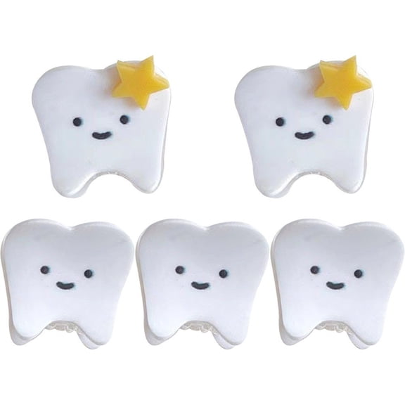 Vjnyvs 5 Pack Funny Tooth Hair Clips Y2K Snap Hairpin Acetate Barrettes for Women