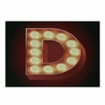 thumbnail image 1 of Letter D Cutting Board, D with Electricity Theme Old Fashioned Cinema Theater Show, Decorative Tempered Glass Cutting and Serving Board, Small Size, Vermilion Yellow Black, by Ambesonne, 1 of 1