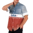 thumbnail image 2 of Youpwaven 250th Anniversary USA Shirt for Men, America 250 Merchandise Patriotic Button Down, 1776-2026 USA Flag Patchwork Casual Short Sleeve Top, 2 of 6