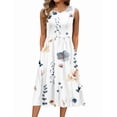 thumbnail image 1 of Vestido de verano Zeagoo sin mangas con estampado floral para mujer, 1 of 8