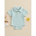 thumbnail image 2 of Bagilaanoe Newborn Baby Boys Summer Rompers Short Sleeve Bodysuits 3M 6M 12M Infant Casual One Piece Short Jumpsuit, 2 of 7