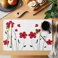 thumbnail image 2 of Red Flower Placemats Set of 8, Spring Non-Slip Place Mats Washable Table Mats for Kitchen Dining Table Decorations Indoor/Outdoor, 2 of 9
