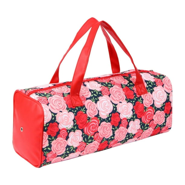 Bolsa de almacenamiento de hilo, bolsa de viaje con asa, portátil, para tejer Rosaleda