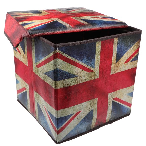 KAKOWELY 1Pc Storage Box Organizer Box 38x25cm Assorted Color British Flag Pattern For Room Decoration And Tidy