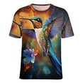 thumbnail image 5 of Flower Hummingbird Women's T-Shirt Short Sleeve T Shirts Tops Tee Ladies Loose T, 5 of 6