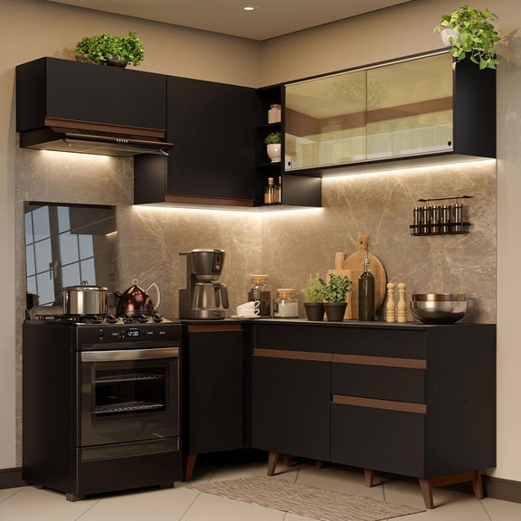 Cocina Integral Completa Modular Madesa Reims 332cm Negro 03