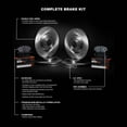 thumbnail image 3 of R1 Concepts Front Rear Brakes and Rotors Kit |Front Rear Brake Pads| Brake Rotors and Pads| Super Duty Brake Pads and Rotors| Brake Druma and Brake Shoes WFXN2-40663, 3 of 3