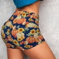 thumbnail image 4 of Salouo fall Pumpkin Daisy Print Women's Athletic Shorts,Booty Shorts Biker Shorts High Waisted Elastic Workout Shorts for Yoga Gym Running Sports-X-Large, 4 of 8
