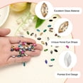 thumbnail image 3 of Uxcell 100 Pcs Horse Eye Shape Rhinestones, 10 x 5 mm Marquise Point Back Rhinestone Beads Glass Crystal Faceted Gems for Jewelry Making DIY Crafts Costume Crystal, Champagne, 3 of 7