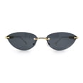 thumbnail image 5 of Womens Rimless Metal Rim Cat Eye Pyramid Stud Jewel Arm Sunglasses Gold - Black, 5 of 8