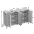 thumbnail image 2 of MONSLIPA Modern Buffet Sideboard with Glass Doors, Wood Console Table Serving Storage Cabinet for Dining Room Living Entryway, 54 Inch, Black, 2 of 8