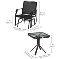 thumbnail image 3 of Outsunny 3 Piece Patio Rocking Chair Set Outdoor Glider Set w/ Glass Table, 3 of 10