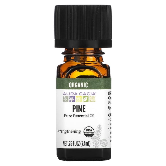 Aura Cacia Aromatherapy 100% Organic Essential Oil, Pine - 0.25 Oz