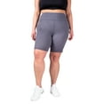 thumbnail image 2 of INERZIA 2 Pack Plus Size Biker Shorts For Women High Waisted Workout Yoga Shorts Plus Size Booty Shorts For Women Black and Charcoal 2X, 2 of 5