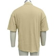 thumbnail image 6 of Afuyipoi Men's Waffle Knit Polo Shirts, Short Sleeve Button Down Collar Casual Shirt Top Khaki Size 3XL, 6 of 10