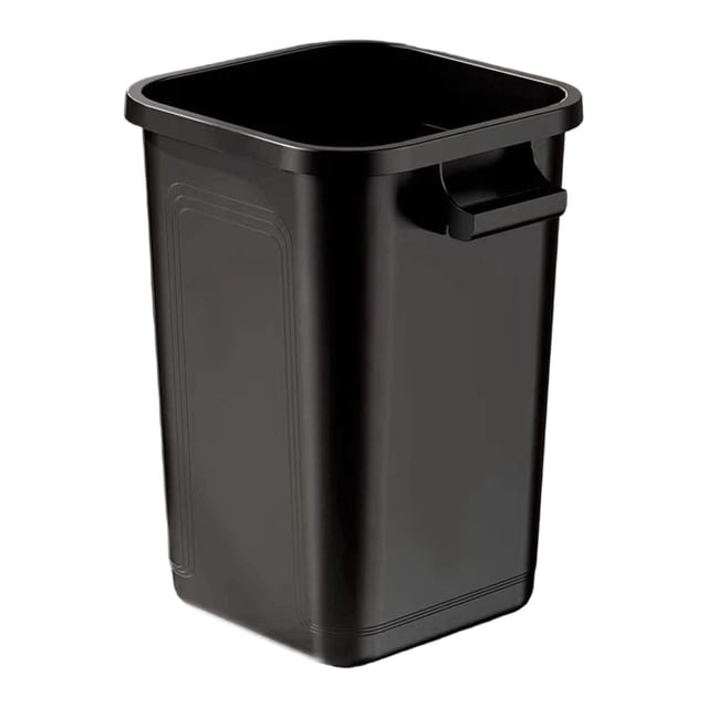 DimyFew Trash Can Garbage Can Rectangular Waste Bin Double Handle Rubbish Container Spacious Design Tall Ergonomic Sturdy PP Suitable for Indoor Outdoor Kitch No Lid Size L
