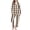 Brown, variant on Women's Fashion Leisure Pajamas Set Long Sleeve V Neck Shirt Pants Sleepwear Homewear Sets S-2XL