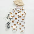 thumbnail image 2 of RMGVDSD Comfy Kids Pajamas Set Toddler Pajamas Cartoon Bear Print Long Sleeve Tops+Pants Sleepwear Outfits Baby Boy Pajamas Soft Loungewear 12-18 Months, 2 of 4