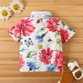 thumbnail image 5 of Odeerbi Toddler Shirts Boys Hawaiian Shirts Kids Summer Casual Beach Wear Print Short Sleeve Shirt Baby Clothes White, 5 of 5