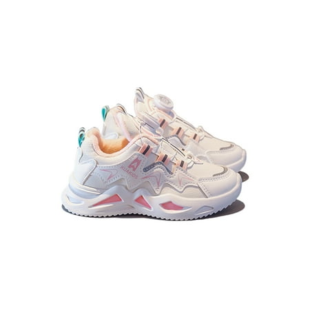 

Lacyhop Boys Girls Sneakers Sport Athletic Shoes Breathable Running Shoe Daily Lightweight Winter Sneaker Round Toe Mesh Trainers Cotton Pink 1Y