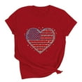 thumbnail image 2 of Cavosen Patriotic Shirts for Women Petite 4th of July Short Sleeve Round Neck Tops American Flag Print T Shirts Lady XL Red White and Blue Casual Shirts Patriotic Tunic Tees 2025 Patriotic Outfits, 2 of 7