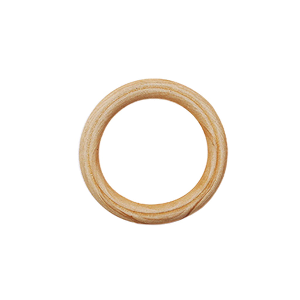 30x natural 35mm unfinished wood round rings jewellery wooden macrame DIY crafts 