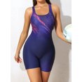 thumbnail image 4 of Charmo Women's One Piece Swimsuits Boyleg Shorts Full Coverage Slimming Bathing Suits Athletic Racerback Modest Swimwear, 4 of 8