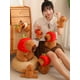 thumbnail image 4 of Juguete de peluche de dibujos animados Capybara, Cosplay de conejo, Rana, dinosaurio, Capibara, hoja de loto, paraguas, sombrero de fresa, animales de peluche, 4 of 5