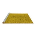 thumbnail image 2 of Ahgly Company Machine Washable Indoor Round Oriental Yellow Industrial Area Rugs, 5' Round, 2 of 4