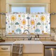 thumbnail image 2 of Yayeee Kitchen Curtains Set of 2 Light Filtering 57"x24" Over Sink Window Panels, Rainbows Pattern, 2 of 7
