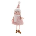 thumbnail image 3 of Adornos navideños Colgantes Papá Noel Muñeco de nieve Alce Colgante de peluche Gorro de peluche rosa Bufanda Colgante de ángel de niña Adorno para árbol de Navidad, 3 of 5