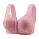 thumbnail image 1 of Puntoco Sujetadores sin aros para mujer, ropa interior sexy con hebilla frontal para mujeres de mediana edad y mayores, camiseta sin mangas suave de gran tamaño sin aro de acero, sujetador estampa, 1 of 2