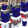 thumbnail image 2 of yulier Christmas Bow Ornament, Large Plush Velvet Bow Hanging Pendant Christmas Tree Ornaments, Christmas Decorations Xmas Holiday Wedding Party Home Decor, Blue, 14.57"x11.81", 2 of 6